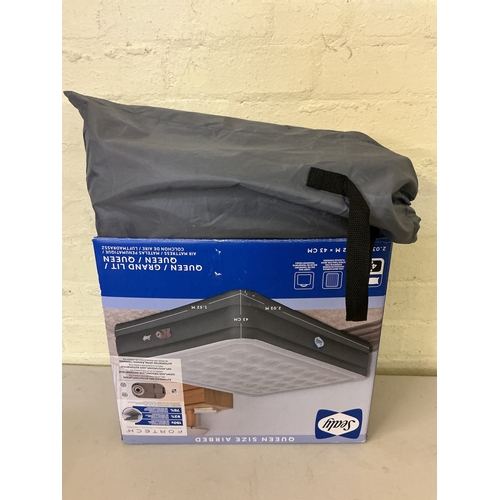 80 - BOXED SEALY QUEEN SIZE INFLATABLE MATTRESS WITH BUILT IN PUMP