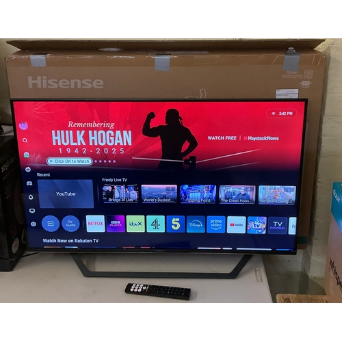 89 - BOXED HISENSE 43” SMART 4K QLED TV WITH R/C - 43A7NQTUK