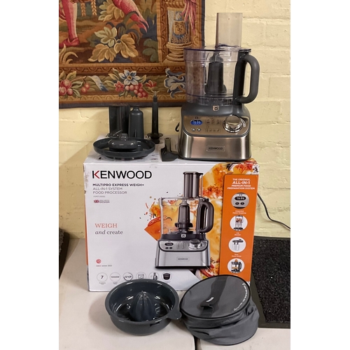 96 - BOXED KENWOOD MULTIPRO EXPRESS WEIGH+ ALL-IN-1 FOOD  PROCESSOR WITH ATTACHMENTS