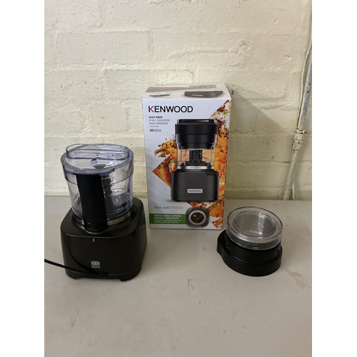108 - BOXED KENWOOD DUO PREP 2 IN 1 CHOPPER AND GRINDER WITH HIGH SPEED METAL GRINDER