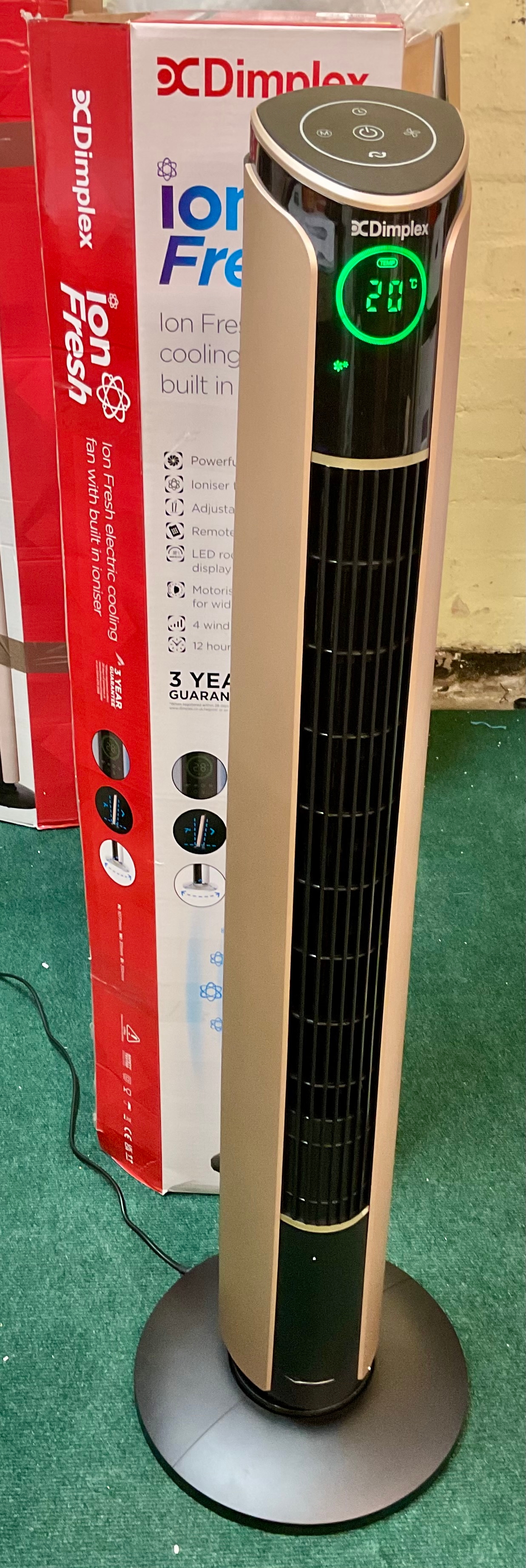 BOXED DIMPLEX ION FRESH ELECTRIC ROTATING COOLING FAN WITH BUILT IN ...