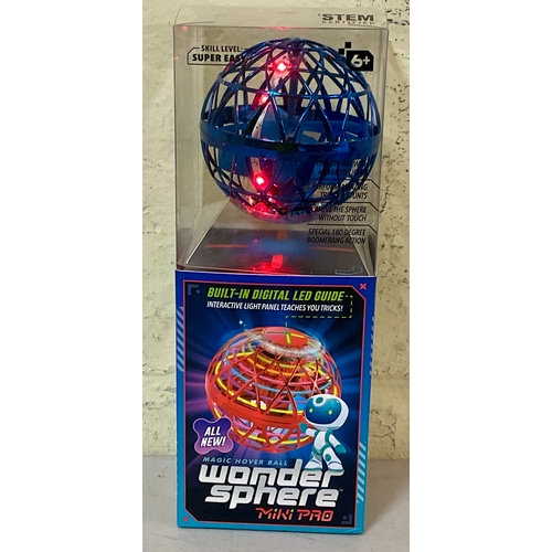8 - BOXED LIGHT UP WONDER SPHERE MAGIC HOVER BALL IN BLUE WITH CHARGING CABLE
