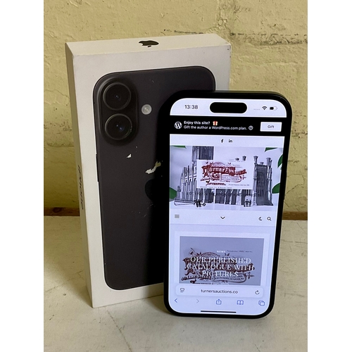 9 - BOXED APPLE IPHONE 16 128GB IN BLACK WITH CHARGING CABLE S/N: MPXDDQ9TDL -NOT LINKED TO AN ACCOUNT