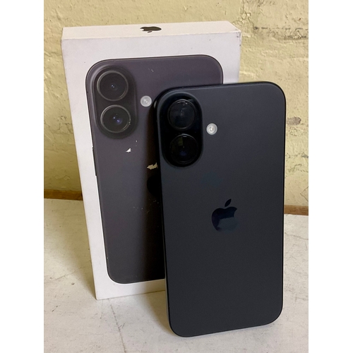 9 - BOXED APPLE IPHONE 16 128GB IN BLACK WITH CHARGING CABLE S/N: MPXDDQ9TDL -NOT LINKED TO AN ACCOUNT
