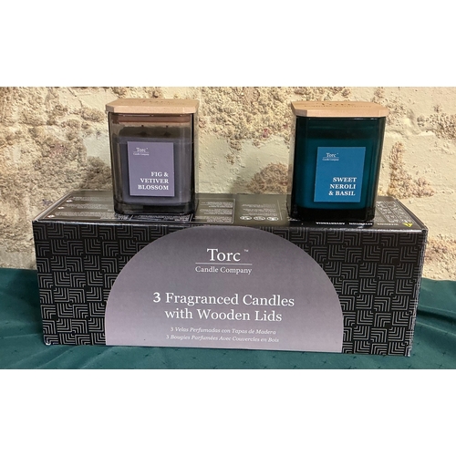 36 - BOXED SET OF X2 TORC CANDLE COMPANY CANDLES -  SWEET NEROLI AND BASIL AND FIG AND VETIVER BLOSSOM