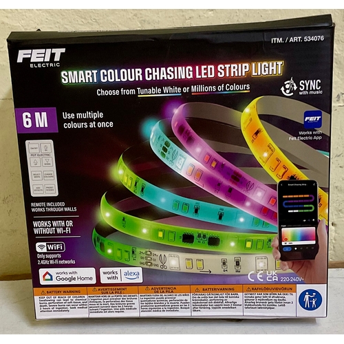 37 - BOXED FEIT ELECTRIC SMART COLOUR CHANGING LED STRIP LIGHT WITH RC 6M WORKS WITH GOOGLE HOME & ALEXA ... 