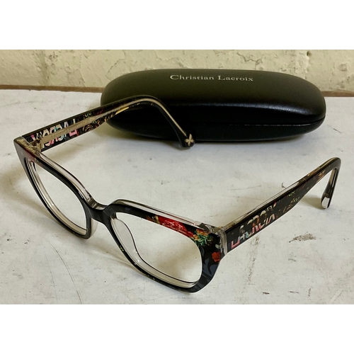 50 - CHRISTIAN LACROIX SPECTACLE FRAMES WITH FLORAL DESIGN WITH CASE CL1177