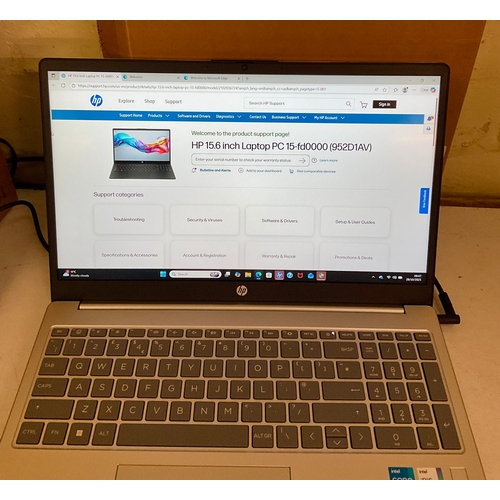 53 - BOXED HP 15.6” 15-FD0000 SPECS: INTEL I5 CPU, 512GB SSD, 16GB DDR4 RAM, FINGERPRINT UNLOCK IN SILVER... 