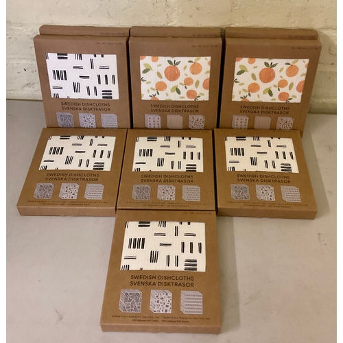 122 - BOXED SET OF 10 12 PACK SWEDISH DISH CLOTHS - END OF STOCK LINE VARIOUS DESIGNS ( DESIGNS MAY VARY F... 