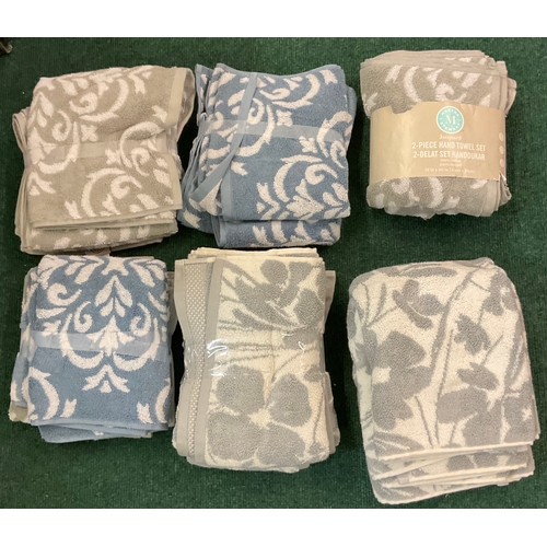 135 - SET OF 12 HAND TOWELS - LOFT AND JACQUARD