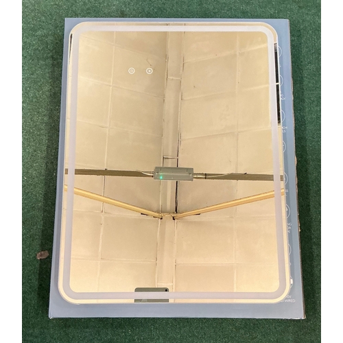 154 - BOXED ROPER RHODES RIMINI LIGHT UP BATHROOM MIRROR WITH DEMIST SETTING 600MM X 800MM - THIS HAS NOT ... 