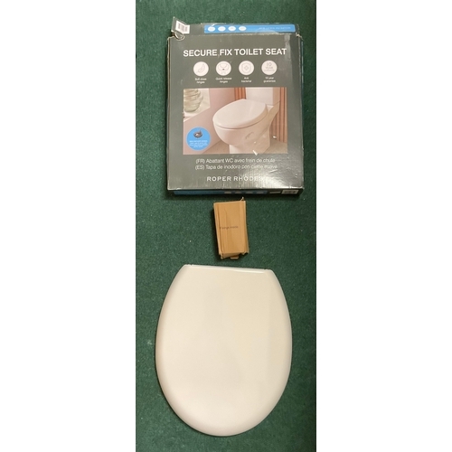 156 - BOXED ROPER RHODES SECURE FIX TOILET SEAT WITH FITTINGS