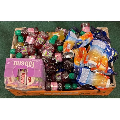 165 - BOX OF MIXED DRINKS INCLUDING CAPRI SUN, RIBINA, FRUIT SHOOT ETC