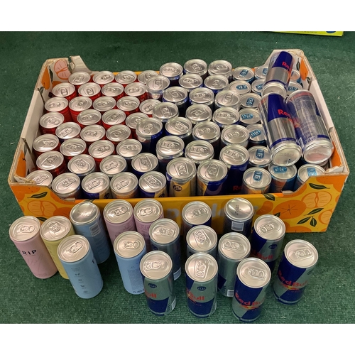 169 - BOX OF MIXED DRINKS INCLUDING RED BULL, TRIP AND EMERGE