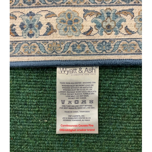 67 - WYATT AND ASH BLUE FLOWER PATTERNED RUG - APPROX 160.CM X 225.CM