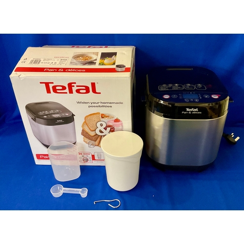108 - BOXED TEFAL PAIN AND DELICES BREAD MAKER WITH 20 PRESETS ALSO MAKES DAKES, YOGHURTS, JA, PASTA ETC