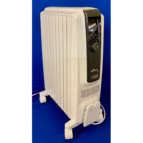 195 - DELONGHI DRAGON 4 PRO 8FIN ELECTRIC OIL FILLED RADIATOR - WHITE