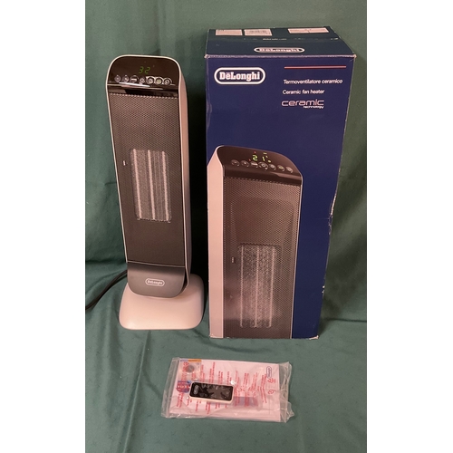 200 - BOXED DELONGHI CERAMIC FAN HEATER WITH R/C