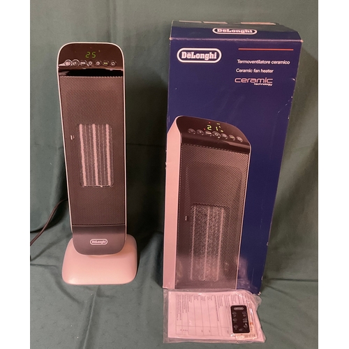 201 - BOXED DELONGHI CERAMIC FAN HEATER WITH R/C