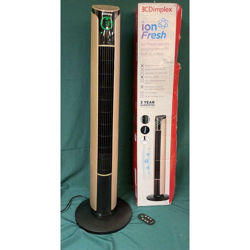 203 - BOXED DIMPLEX ION FRESH ELECTRIC ROTATING COOLING FAN WITH BUILT IN IONISER WITH R/C