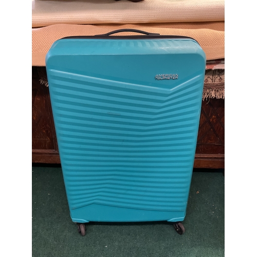 223 - LARGE AMERICAN TOURISTER HARDSIDE SPINNER SUITCASE JET DRIVER 2.0 - LIGHT BLUE