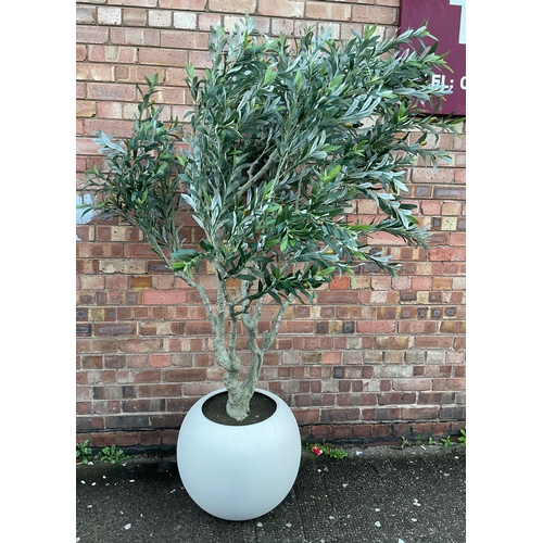 232 - 8FT BEAUMONT DESIGNS FAUX OLIVE TREE IN TEXTURED POT