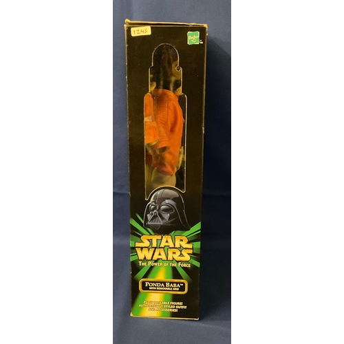 281 - BOXED HASBRO 57114/57111 ASST PONDA BABA STAR WARS THE POWER OF THE FORCE FIGURINE