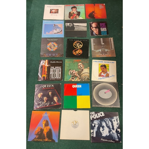 343 - X18 VARIOUS 80S/90S RECORDS INCL, DIRECT STRAITS, U2, QUEEN, THE POLICE, ADAM AND THR ANTS, FAIRGROU... 
