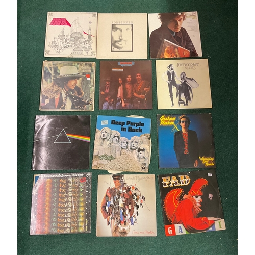 346 - X12 ASSORTED RECORDS INCL, PINK FLOYD, FOREIGNER, DEEP PURPLE, BOB DYLAN, FLEETWOOD MAC, GRAHAM PARK... 