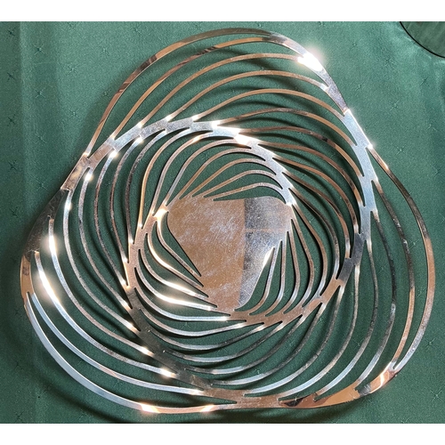 425 - ALESSI TRINITY FRUIT BOWL BY ADAM CORNISH IN STAINLESS STEEL TOGETHER WITH A STAINLESS STEEL WINE BO... 