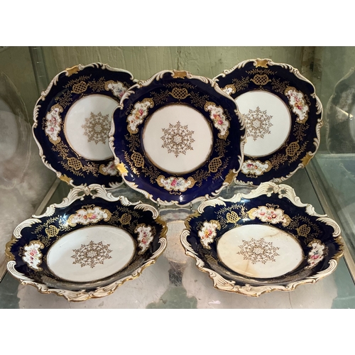 442 - 2X COALPORT BATWING DESSERT PLATES TOGETHER WITH X3 COALPORT ADELAIDE PATTERN PLATES
