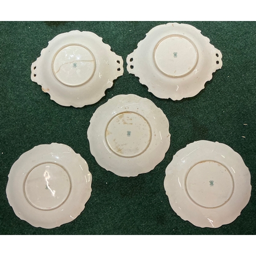 442 - 2X COALPORT BATWING DESSERT PLATES TOGETHER WITH X3 COALPORT ADELAIDE PATTERN PLATES