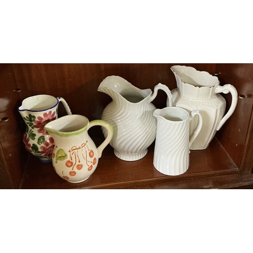 446 - 5 LARGE EWERS INCLUDING JOSEPH CLEMENTSON, ETC