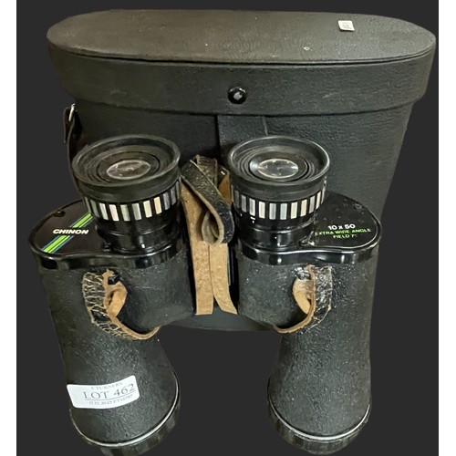 462 - PAIR OF CHINON 10X50 EXTRA WIDE ANGLE FIELD BINOCULARS WITH CASE