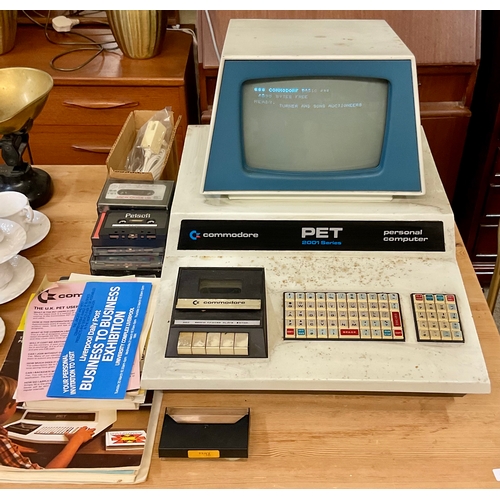 COMMODORE PET 2001 PERSONAL COMPUTER WITH CASSETTE PLAYER, SOFTWARE ...