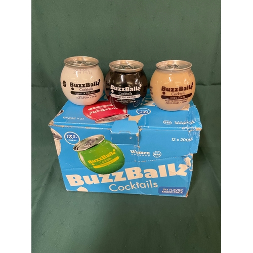 BOXED SET OF 15 200ML BUZZ BALLZ COCKTAILS MIXED FLAVOURS