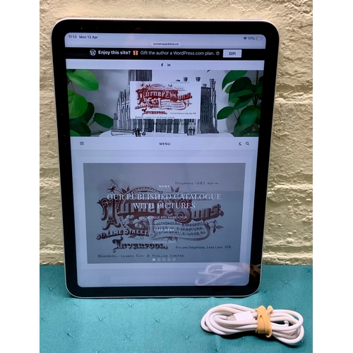 6 - APPLE IPAD A16 128GB WIFI IN SILVER WITH CHARGING WIRE S/N: TJ4RF4LRRK NOT LINKED TO ACCOUNT