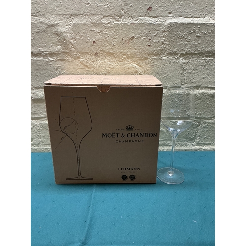 23 - BOXED SET OF 6 MOËT AND CHANDON CHAMPAGNE GLASSES