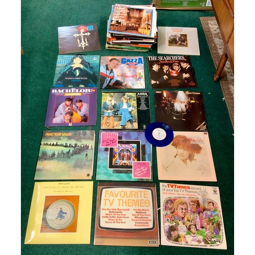 293 - APPROX 48 VARIOUS RECORDS INCLUDING GAZZA AND FRIENDS, ABBA SUPER TROUPER, NANCI GRIFFITH, PAINT YOU... 