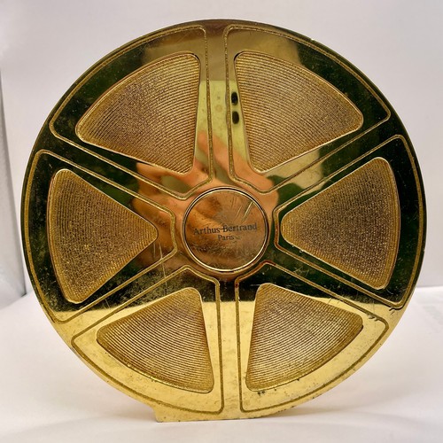 296 - AN ARTHUS-BERTRAND HEAVY GILT BRONZE CANNES LIONS TROPHY AWARD FOR 2007, 16CM DIAMETER