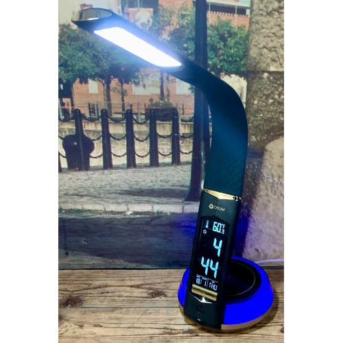 1 - OTTLITE WELLNESS SERIES WIRELESS CHARGING LED LAMP WITH COLOUR CHANGING BASE - BLACK