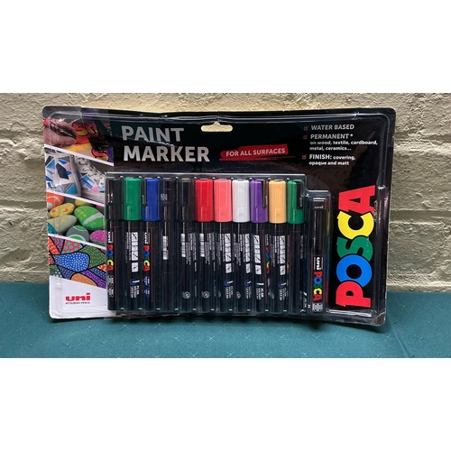 37 - A PACKAGED 12 PACK OF POSCA PAINT PENS