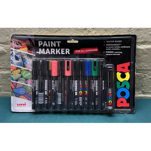 38 - A PACKAGED 12 PACK OF POSCA PAINT PENS