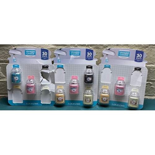 39 - Packaged set of 9 Yankee candle car air fresheners - various scents
