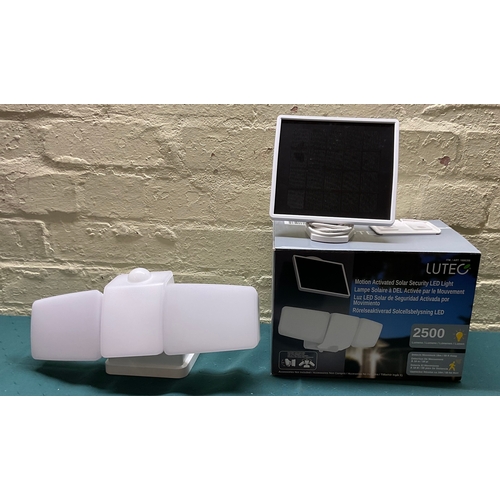 41 - BOXED LUTEC MOTION ACTIVATED SOLAR SECURITY LED LIGHT 2500 LUMENS