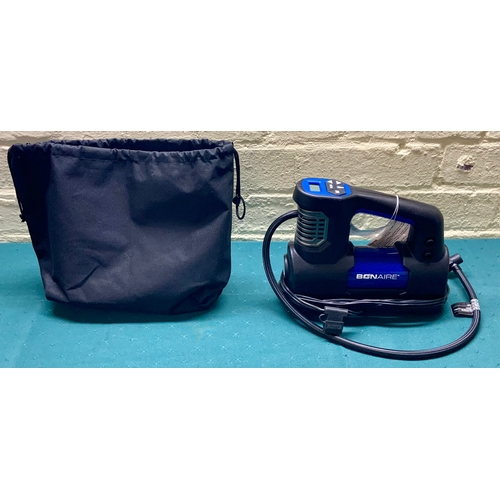 43 - BONAIRE 12V TYRE INFLATOR WITH DIGITAL GAUGE AND WORKLIGHT AND CARRY BAG