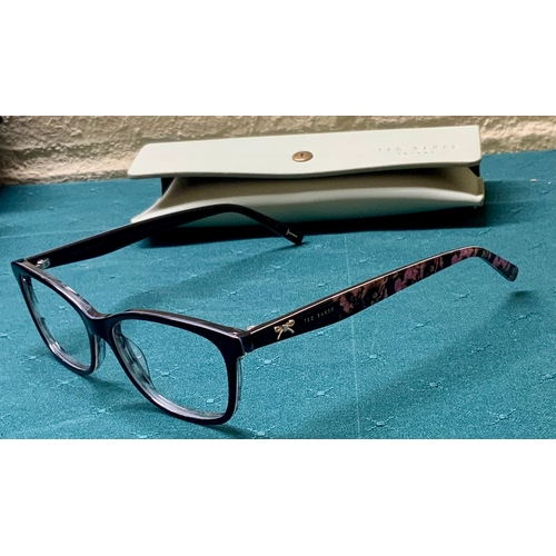 51 - PAIR OF TED BAKER SPECTACLE FRAME IN FLORAL PRINT DESIGN WITH CASE - “NORA” 9294