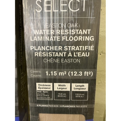 55 - 6 PACKS OF GOLDEN SELECT WATER RESISTANT LAMINATE FLOORING EACH PACK COVERS 1.15 M2 12MM THICK WITH ... 