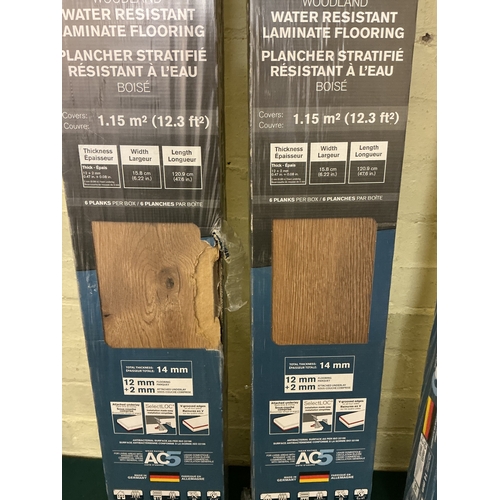 56 - 3 PACKS OF GOLDEN SELECT WATER RESISTANT LAMINATE FLOORING EACH PACK COVERS 1.15 M2 12MM THICK WITH ... 