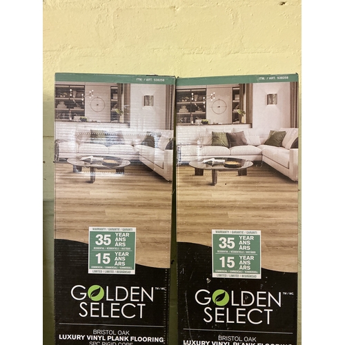 57 - 4 PACKS OF GOLDEN SELECT WATERPROOF LUXURY VINYL PLANK FLOORING EACH PACK COVERS 1.33 M2 12MM THICK ... 